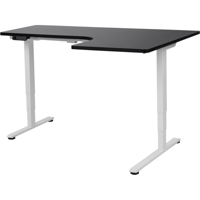 Beliani Electric Standing Desk - 160x59cm, Black & White Steel Beliani Electric Standing Desk - 160x59cm, Black & White Steel