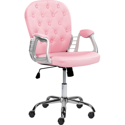 Beliani Pink Faux Leather Office Chair - Office Chair Beliani Pink Faux Leather Office Chair - Office Chair