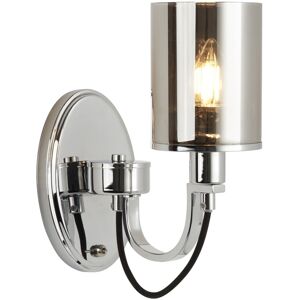 Searchlight 1 Light Wall Bracket In Chrome with Black Braided Cable Searchlight 1 Light Wall Bracket In Chrome with Black Braided Cable