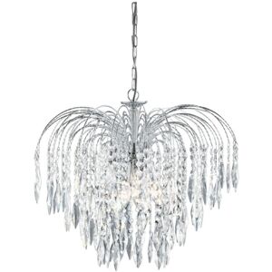 Searchlight Waterfall 5 Light Crystal Chandelier - Chandelier Searchlight Waterfall 5 Light Crystal Chandelier - Chandelier