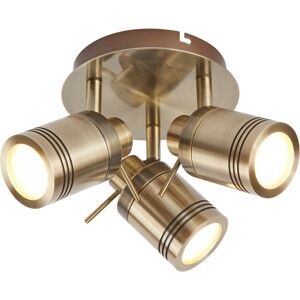 Searchlight 3 Light IP44 Bathroom Spot Plate Antique Brass Searchlight 3 Light IP44 Bathroom Spot Plate Antique Brass