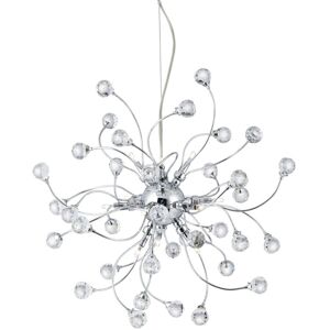 Searchlight 12 Light Chrome Pendant With Crystal Ball Trim Searchlight 12 Light Chrome Pendant With Crystal Ball Trim