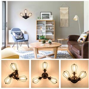 STOEX (Black) Industrial Ceiling Lights Chandeliers Semi-Flush Mount Wall Ceiling Lamp STOEX (Black) Industrial Ceiling Lights Chandeliers Semi-Flush Mount Wall Ceiling Lamp