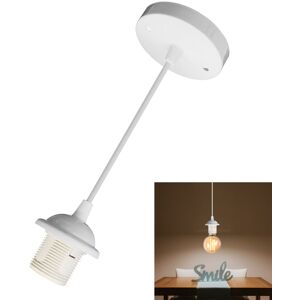 Unbranded (White) E27 Screw Rose Ceiling Light Fabric Flex Pendant Unbranded (White) E27 Screw Rose Ceiling Light Fabric Flex Pendant
