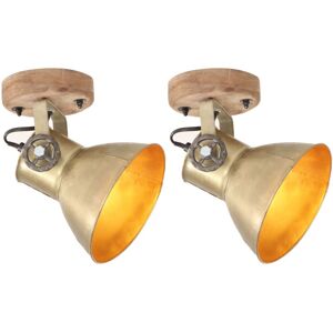 vidaXL Brass 2x Wall/Ceiling Lamps - E27 - 20x25 cm vidaXL Brass 2x Wall/Ceiling Lamps - E27 - 20x25 cm