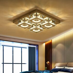 Living And Home (42cm 4 Head-Square, Adjustable) Modern LED Ceiling Light Crystal Flush Chandeli Living And Home (42cm 4 Head-Square, Adjustable) Modern LED Ceiling Light Crystal Flush Chandeli