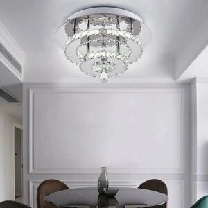 Living And Home (30cm 2 Level-Round, Adjustable) Modern LED Ceiling Light Crystal Flush Chandeli Living And Home (30cm 2 Level-Round, Adjustable) Modern LED Ceiling Light Crystal Flush Chandeli
