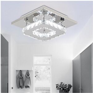 Living And Home (20cm 1 Head-Square, Cool White) Modern LED Ceiling Light Crystal Flush Chandeli Living And Home (20cm 1 Head-Square, Cool White) Modern LED Ceiling Light Crystal Flush Chandeli