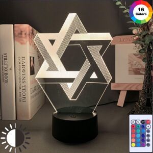 Unbranded 3D Optical Night Light Lamp Mogen David Home Decoration Unbranded 3D Optical Night Light Lamp Mogen David Home Decoration