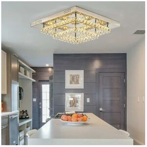 Living And Home (40cm 2 Level-Square, Adjustable) Modern LED Ceiling Light Crystal Flush Chandel Living And Home (40cm 2 Level-Square, Adjustable) Modern LED Ceiling Light Crystal Flush Chandel