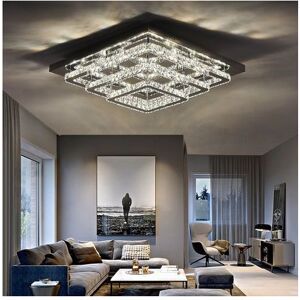 Living And Home (70cm 3 Level-Square, Adjustable) Modern LED Ceiling Light Crystal Flush Chandel Living And Home (70cm 3 Level-Square, Adjustable) Modern LED Ceiling Light Crystal Flush Chandel