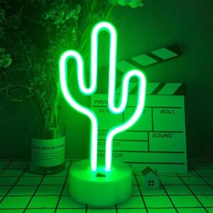 ENUOLI LED Cactus Shaped Neon Signs Light with Holder Base Table Decoration Night Lamp ENUOLI LED Cactus Shaped Neon Signs Light with Holder Base Table Decoration Night Lamp