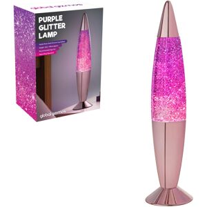 Global Gizmos 48679 16" Purple Glitter Lamp / Rose Gold Chrome Base Global Gizmos 48679 16" Purple Glitter Lamp / Rose Gold Chrome Base