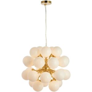 Unspecified 28 x 18W G9 Ceiling Pendant Light Satin Brass White Glass Unspecified 28 x 18W G9 Ceiling Pendant Light Satin Brass White Glass