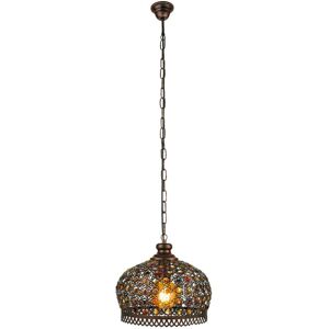 Copper & Coloured Glass Pendant Light - Pendant Light Copper & Coloured Glass Pendant Light - Pendant Light