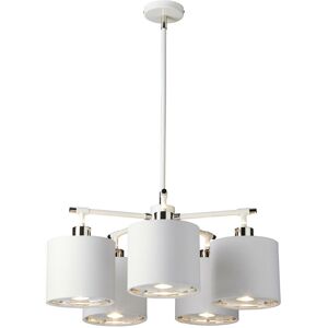 Loops 5 Bulb Chandelier Light White Polished Nickel LED E27 - Chandelier Loops 5 Bulb Chandelier Light White Polished Nickel LED E27 - Chandelier