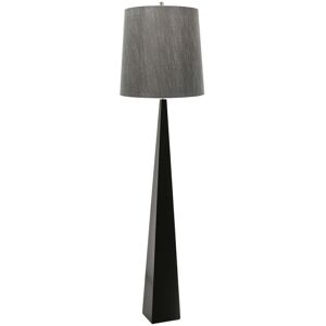 Loops Floor Lamp Tapered Column Dark Grey Faux Silk Shade Black LED E27 100W Bulb Loops Floor Lamp Tapered Column Dark Grey Faux Silk Shade Black LED E27 100W Bulb