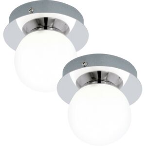 Chrome & White Glass Opal Matt Shade LED Ceiling Light - Ceilings Chrome & White Glass Opal Matt Shade LED Ceiling Light - Ceilings