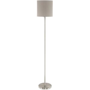 Loops Floor Lamp Light Satin Nickel Shade Taupe Fabric Pedal Switch Bulb E27 1x60W Loops Floor Lamp Light Satin Nickel Shade Taupe Fabric Pedal Switch Bulb E27 1x60W
