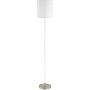 Loops Satin Nickel White Fabric Floor Lamp - Floor Light Loops Satin Nickel White Fabric Floor Lamp - Floor Light