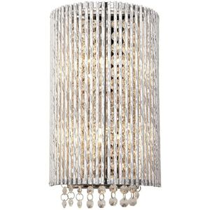 Loops Modern Indoor Curved Wall Light Chrome Bar Cage & K9 Crystal Shade Bedside Lamp Loops Modern Indoor Curved Wall Light Chrome Bar Cage & K9 Crystal Shade Bedside Lamp