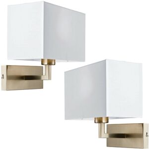 Sleek Satin Nickel White Shade Wall Light - Wall Light Sleek Satin Nickel White Shade Wall Light - Wall Light