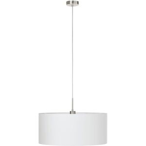 Satin Nickel Steel White Fabric Pendant Light - Pendant Light Satin Nickel Steel White Fabric Pendant Light - Pendant Light