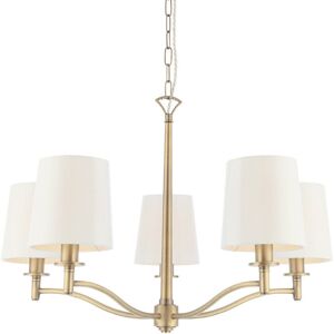 Loops Multi Light Ceiling Pendant 5 Bulb Antique Brass & White - Ceiling Pendant Light Loops Multi Light Ceiling Pendant 5 Bulb Antique Brass & White - Ceiling Pendant Light