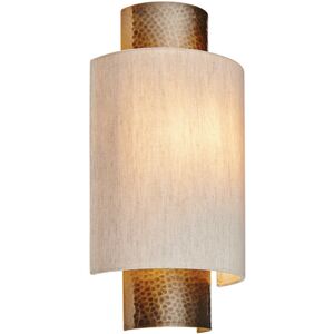 Loops Dimmable Metal Wall Light Hammered Aged Bronze & Shade Semi Flush Lamp Fitting Loops Dimmable Metal Wall Light Hammered Aged Bronze & Shade Semi Flush Lamp Fitting