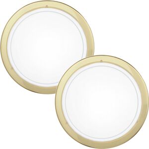 Loops 2 Pack Wall Ceiling Light Brass Shade White Clear Glass Painted - Ceiling Light Loops 2 Pack Wall Ceiling Light Brass Shade White Clear Glass Painted - Ceiling Light