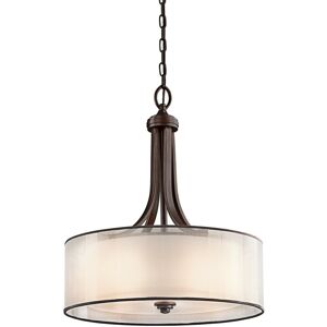 Loops 4 Bulb Ceiling Pendant Light Metallic Frosted Shade Mission Bronze LED E27 60W Loops 4 Bulb Ceiling Pendant Light Metallic Frosted Shade Mission Bronze LED E27 60W