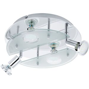 Loops Chrome White Satin Glass Flush Ceiling Light - Ceiling Light Loops Chrome White Satin Glass Flush Ceiling Light - Ceiling Light