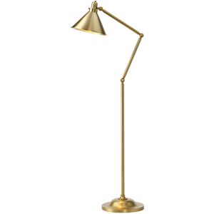 Loops Floor Lamp Aged Brass Funnel Shade Moveable Joints - Floor Lamp Loops Floor Lamp Aged Brass Funnel Shade Moveable Joints - Floor Lamp