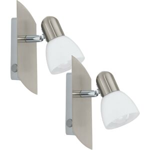 Loops 2 PACK Wall Spot Light Satin Nickel White Satin Glass - Wall Spot Light Loops 2 PACK Wall Spot Light Satin Nickel White Satin Glass - Wall Spot Light