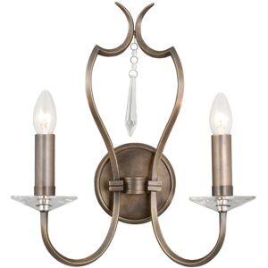 Loops Twin Wall Light Cut Glass Droplets Shades Can Be Added Dark Bronze LED E14 60W Loops Twin Wall Light Cut Glass Droplets Shades Can Be Added Dark Bronze LED E14 60W