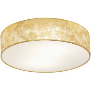 Loops Flush Ceiling Light Colour Champagne Circular Shade Gold Fabric Bulb E27 1x60W Loops Flush Ceiling Light Colour Champagne Circular Shade Gold Fabric Bulb E27 1x60W
