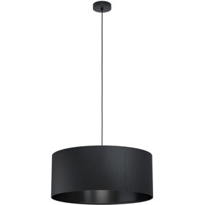 Black Ceiling Light - Large Round Fabric Shade - E27 40W Pendant Black Ceiling Light - Large Round Fabric Shade - E27 40W Pendant