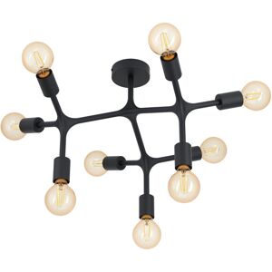 Loops Black 9 Bulb Flush Ceiling Light - Ceiling Light Loops Black 9 Bulb Flush Ceiling Light - Ceiling Light