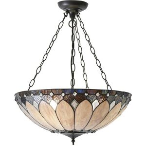 Loops Tiffany Glass Hanging Ceiling Pendant Light Dark Bronze 3 Lamp Shade i00084 Loops Tiffany Glass Hanging Ceiling Pendant Light Dark Bronze 3 Lamp Shade i00084
