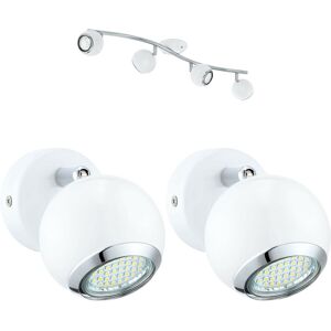 Loops Quad Ceiling Spot Light & 2x Matching Wall Lights Matt White Adjustable Shade Loops Quad Ceiling Spot Light & 2x Matching Wall Lights Matt White Adjustable Shade