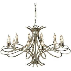 Loops Eaves Hanging Ceiling Pendant Chandelier 12 Lamp Polished Nickel Curve Arm Light Loops Eaves Hanging Ceiling Pendant Chandelier 12 Lamp Polished Nickel Curve Arm Light