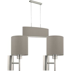 Satin Nickel Taupe Fabric Linear Ceiling Pendant & Wall Lights - Lighting Satin Nickel Taupe Fabric Linear Ceiling Pendant & Wall Lights - Lighting