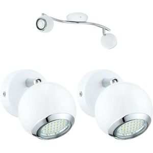 Loops Twin Ceiling Spot Light & 2x Matching Wall Lights - White & Chrome - Modern Lighting Loops Twin Ceiling Spot Light & 2x Matching Wall Lights - White & Chrome - Modern Lighting
