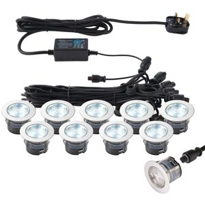 Loops IP67 Outdoor Decking Plinth Lights 10x 45mm Colour Changing Daylight Blue Lamp Loops IP67 Outdoor Decking Plinth Lights 10x 45mm Colour Changing Daylight Blue Lamp