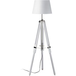 Premier Housewares Jasper White Wood Floor Lamp with EU Plug Premier Housewares Jasper White Wood Floor Lamp with EU Plug