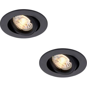 Loops 2 PACK Directional Tilting Ceiling Downlight - 50W GU10 Reflector - Matt Black Loops 2 PACK Directional Tilting Ceiling Downlight - 50W GU10 Reflector - Matt Black