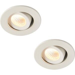 Loos 2 PACK Micro Adjustable Ceiling Downlight - 4W Warm White LED - Matt White - Ceiling Downlight Loos 2 PACK Micro Adjustable Ceiling Downlight - 4W Warm White LED - Matt White - Ceiling Downlight