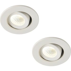 Loops 2 PACK Micro Adjustable Ceiling Downlight - 4W Cool White LED - Matt White - Ceiling Downlight Loops 2 PACK Micro Adjustable Ceiling Downlight - 4W Cool White LED - Matt White - Ceiling Downlight