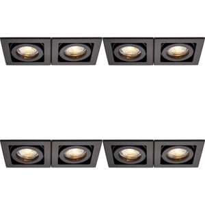 Loops 4 PACK Twin Recessed Boxed Downlight - 2 x 50W GU10 Reflector - Matt Black Loops 4 PACK Twin Recessed Boxed Downlight - 2 x 50W GU10 Reflector - Matt Black