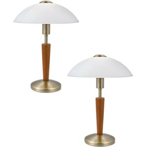 Loops 2 Pack Table Lamp Bronzed Nut Touch On & Off Shade White Satin Glass - Table Lamp Loops 2 Pack Table Lamp Bronzed Nut Touch On & Off Shade White Satin Glass - Table Lamp